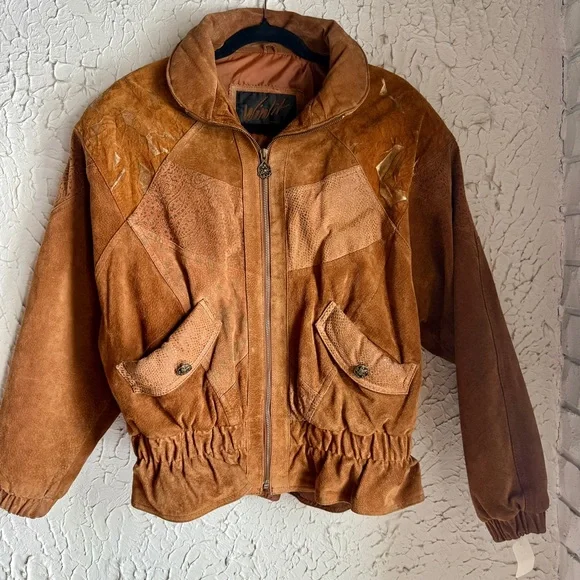 🧥 Wilnit Genuine Leather Patchwork Jacket – Vintage Boho Style 🧥 - Picture 3 of 16